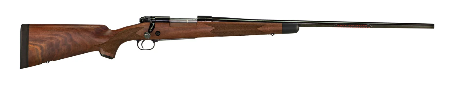 Winchester Repeating Arms 535203229 Model 70 Super Grade 264 Win Mag Caliber with 3+1 Capacity, 26" Barrel, High Polished Blued Metal Finish & Satin Fancy Walnut Stock Right Hand (Full Size)