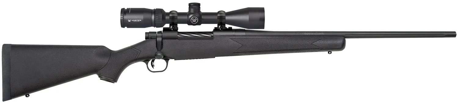 Mossberg 28053 Patriot 7mm-08 Rem Caliber with 5+1 Capacity, 22" Fluted Barrel, Matte Blued Metal Finish & Black Synthetic Stock Right Hand (Full Size) Includes Vortex Crossfire II 3-9x40mm Scope
