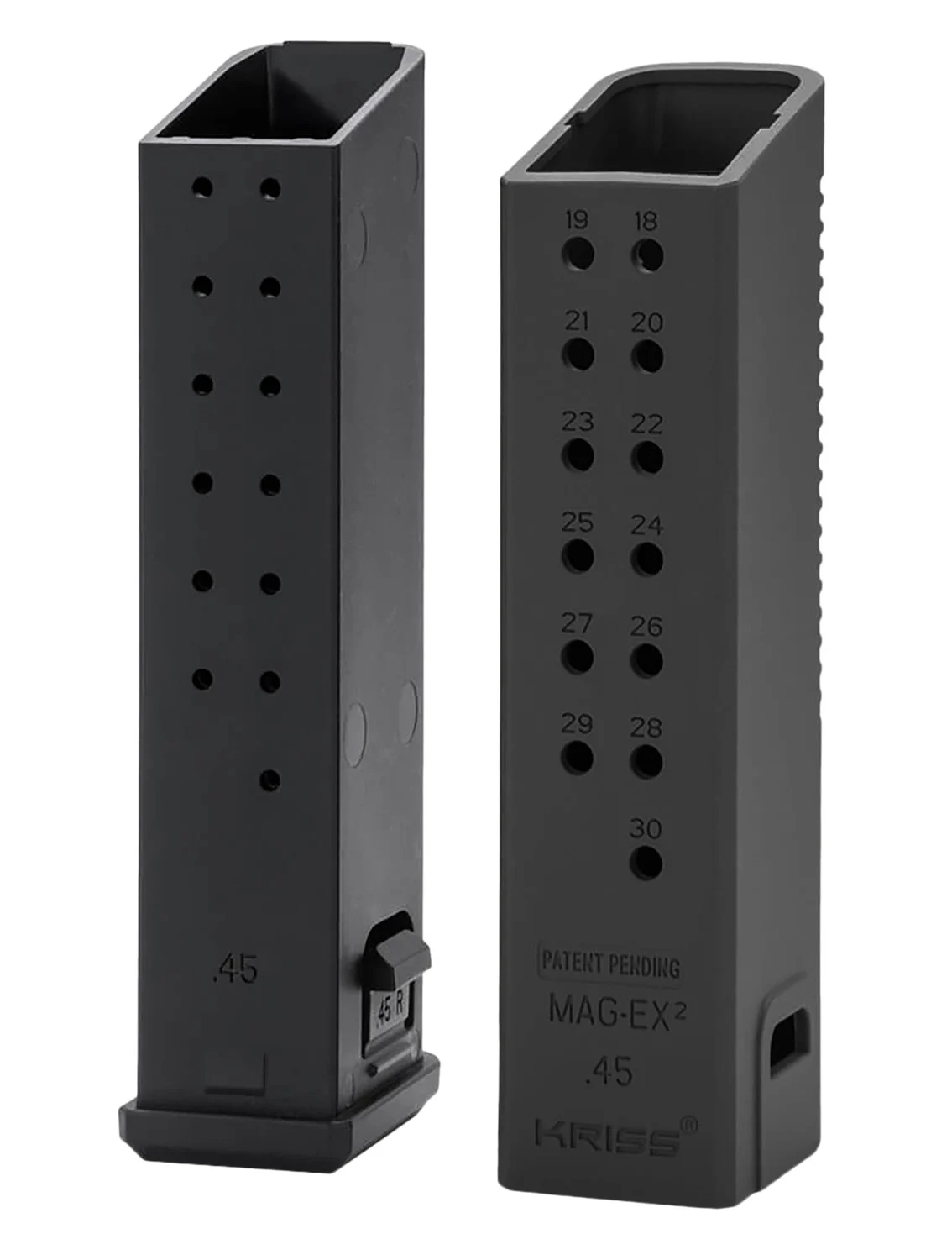 Kriss USA KVAMX2K90BL00 Mag-Ex2 Extension Kit Extended 9mm Luger 40rd Compatible w/Glock 17 Gen3-5 17rd Magazines Black Polymer