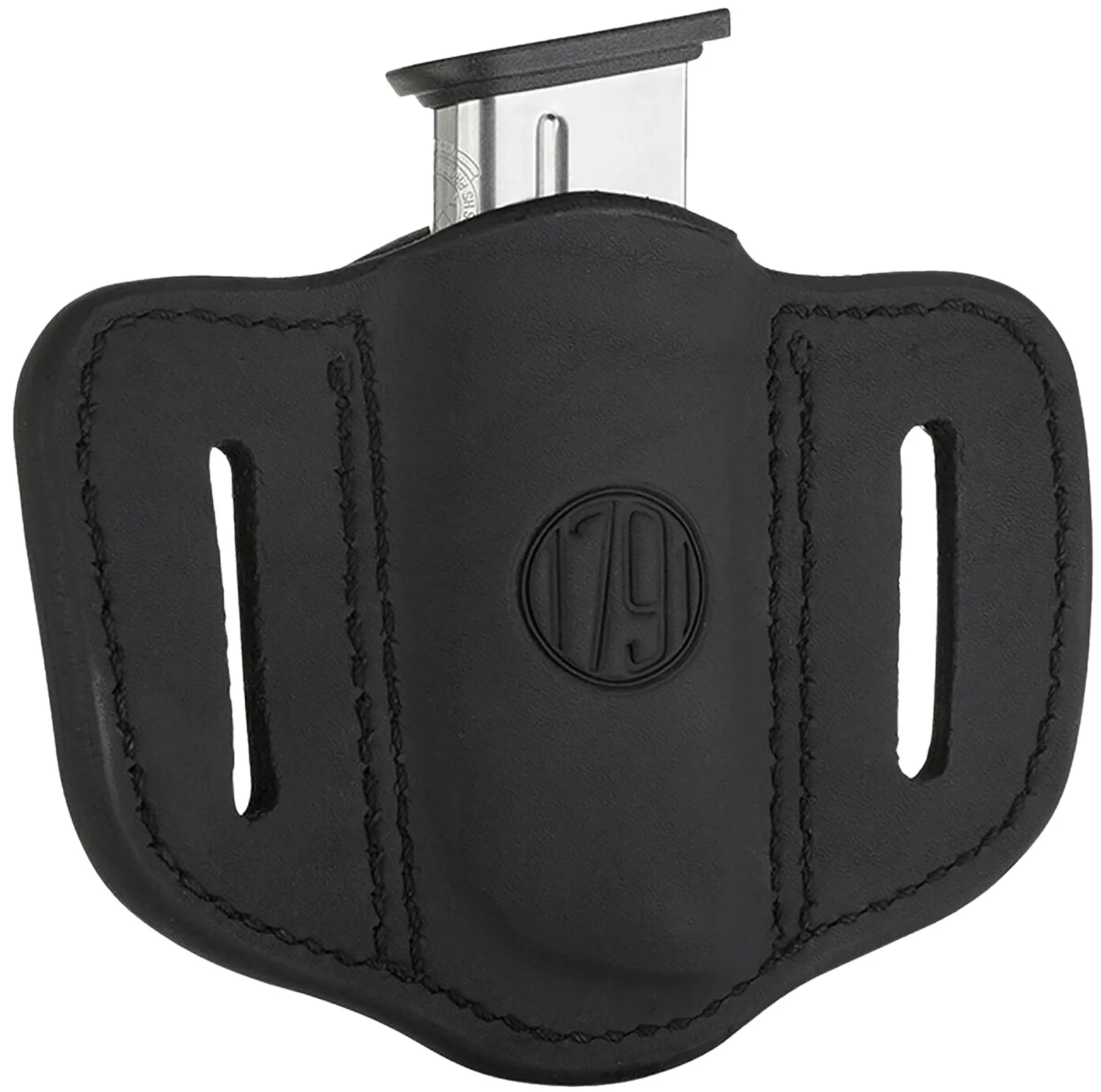 1791 Gunleather MAG11SBLA MAG1.1 Single Mag Holster Stealth Black Leather Belt Slide Compatible w/ Single Stack Ambidextrous