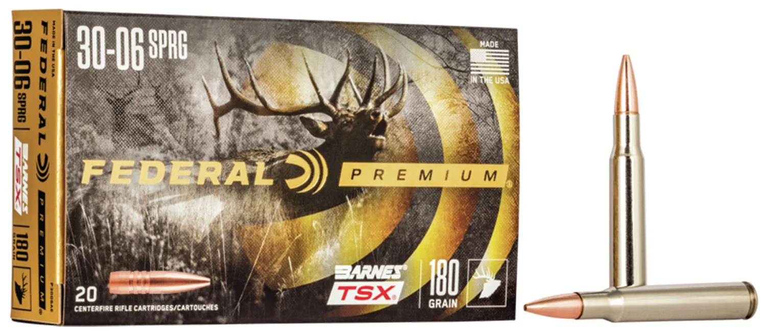 Federal P3006AE Premium 30-06Springfield 180gr Barnes TSX 20 Per Box/10 Case