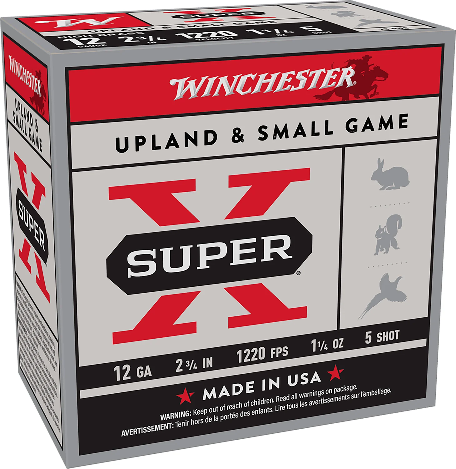 Winchester Ammo X12P5 Super X Game Load High Brass 12Gauge 2.75" 1 1/4oz 5Shot 25 Per Box/10 Case *Pheasant