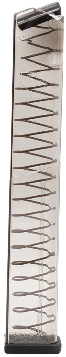 ETS Group GLK2130 Pistol Mags 30rd Extended 45 ACP Compatible w/Glock 21/30/41 Clear Polymer