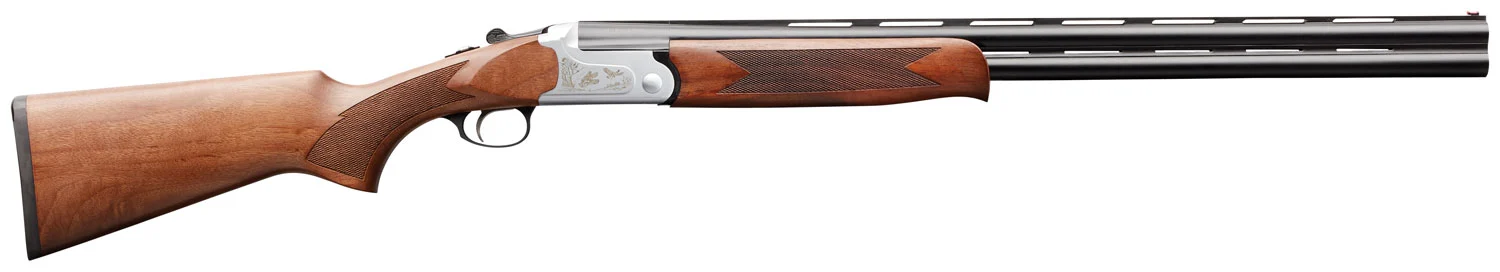 Charles Daly 930197 202 Full Size 12 Gauge Break Open 3" 2rd 28" Blued Over/Under Vent Rib Barrel, Engraved Quail Scene Silver Steel Grooved Receiver, Fixed Checkered Walnut Stock