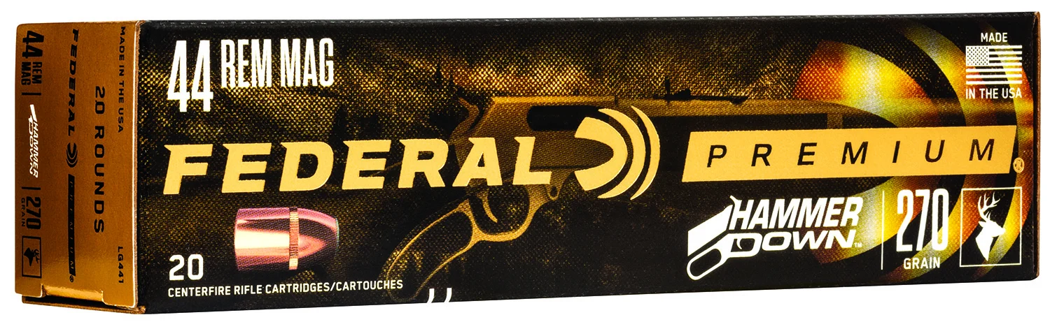 Federal LG441 Premium HammerDown 44RemMag 270gr Bonded Soft Point 20 Per Box/10 Case