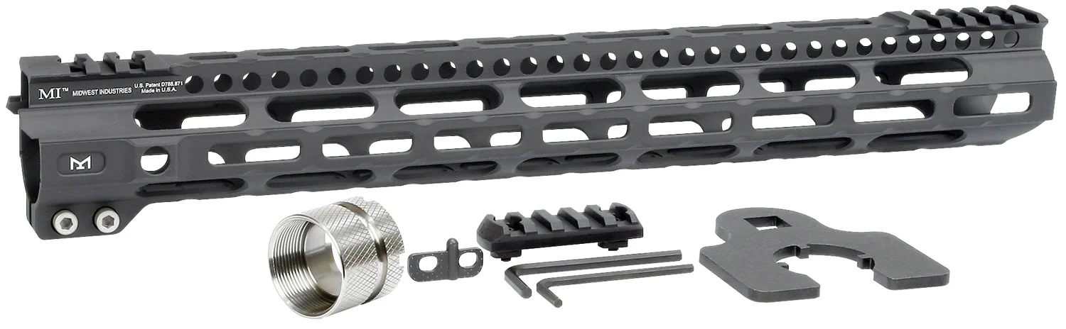 Midwest Industries MIULW15 Ultralight AR-15 Black Hardcoat Anodized Aluminum/Polymer 15" Picatinny/M-LOK