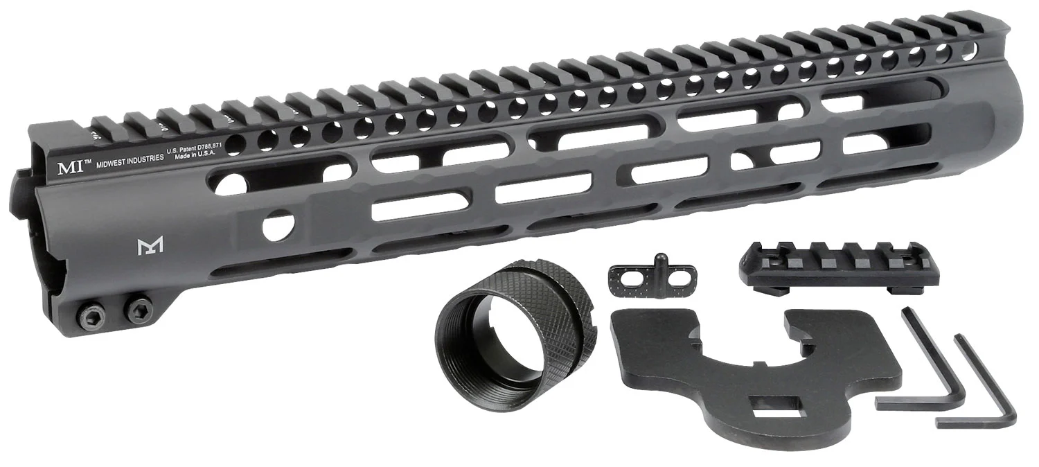 Midwest Industries MISLH12625 Slimline AR-15 Black Hardcoat Anodized Aluminum/Polymer 12.625" Picatinny/M-LOK
