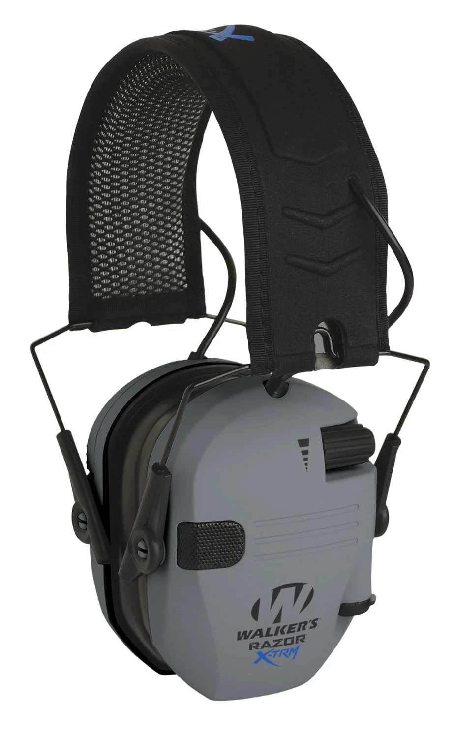 Walker's GWPXDRSEMG Razor X-TRM Digital Electronic Muff 21 dB Over the Head Gray/Black Polymer