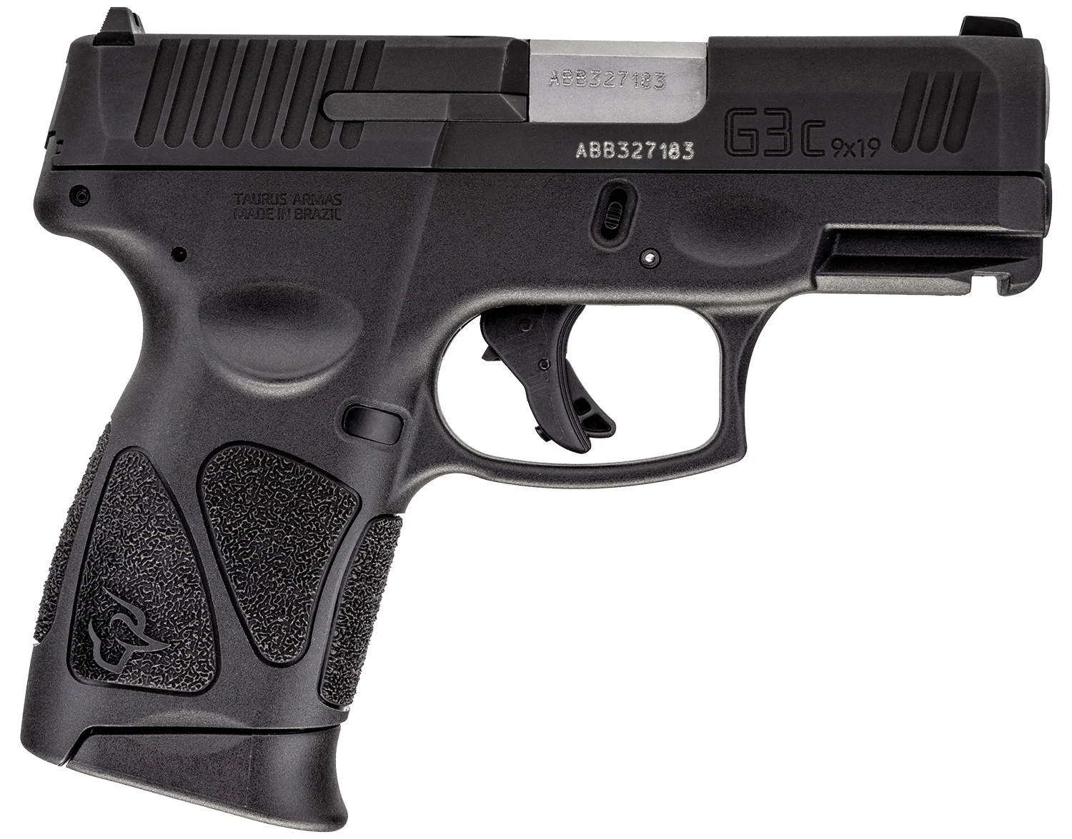 Taurus 1G3C931MA G3C *MA Compliant 9mm Luger Caliber with 3.26" Barrel, 10+1 Capacity, Black Finish Picatinny Rail Frame, Serrated Matte Black Tenifer Steel Slide & Polymer Grip Includes 3 Mags