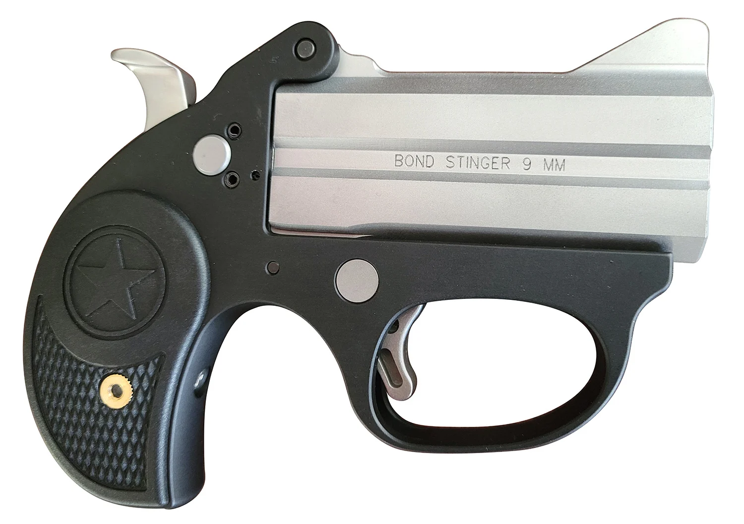 Bond Arms BASL Stinger 9mm Luger 2rd 3" Matte Stainless Steel Barrel, Anodized 7075-T6 Aluminum Frame, Rebounding Hammer, Black Rubber Grip, Manual Safety