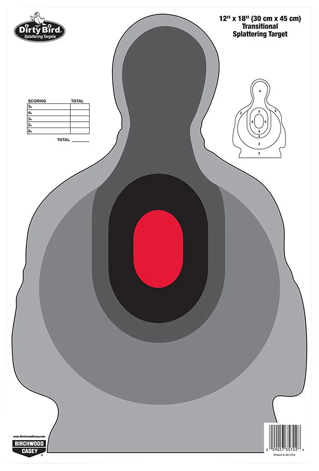 Birchwood Casey 35722 Dirty Bird Silhouette Tagboard Target 12" x 18" 100 Per Pkg
