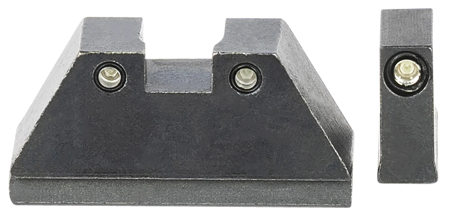 AmeriGlo GL813 Optic Compatible Sight Set for Glock XL Tall Green Tritium Black Outline Front Sight-Green Tritium Black Outline Rear Sight