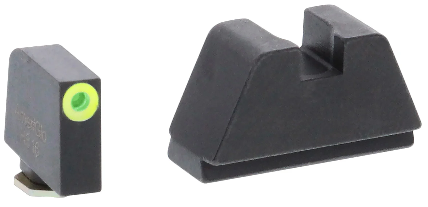 AmeriGlo GL681 Optic Compatible Sight Set for Glock 2XL Tall Green Tritium LumiGreen Outline Front Sight-Black Rear Sight