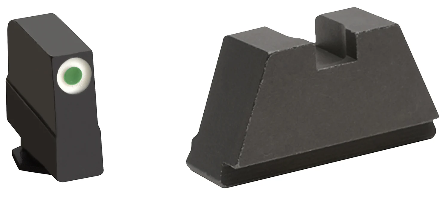 AmeriGlo GL491 Optic Compatible Sight Set for Glock 3XL Tall Green Tritium White Outline Front Sight-Black Rear Sight