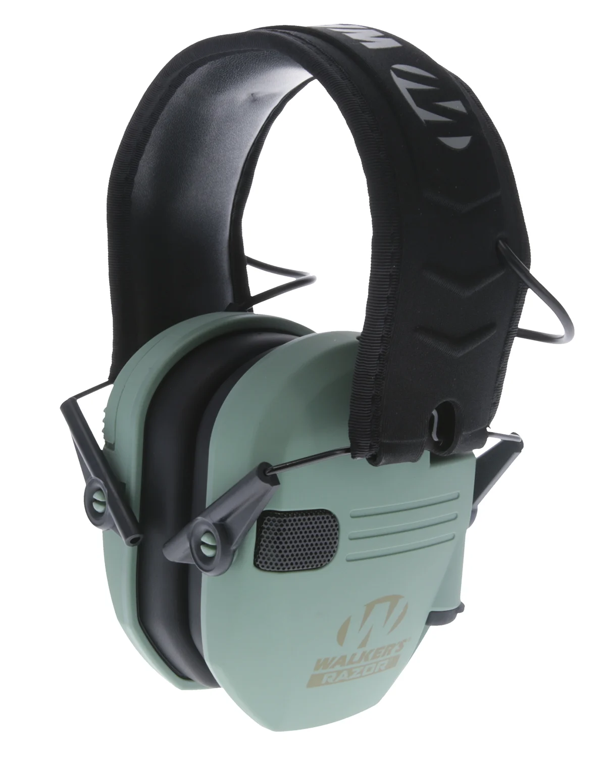 Walker's GWPRSEMSGN Razor Slim Electronic Muff 23 dB Over the Head Sage Green/Black Polymer