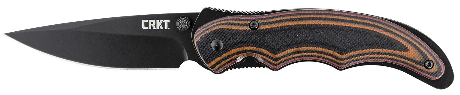 CRKT 1105K Endorser 3.18" Folding Drop Point Plain Black Oxide 8Cr14MoV SS Blade/Multi-Color G10 Handle Includes Pocket Clip