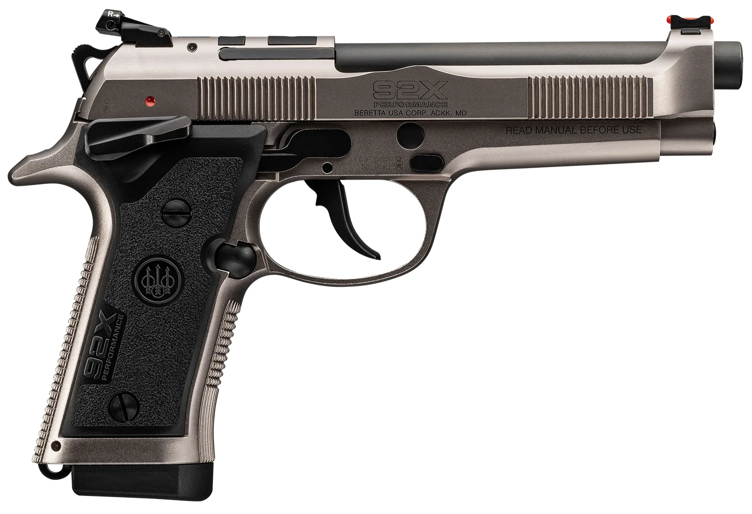 Beretta USA J92XRD21 92X Performance Defensive Full Size Frame 9mm Luger 15+1, 4.90" Black Barrel, Gray Nistan Optic Ready/Serrated Steel Slide & Frame w/Beavertail