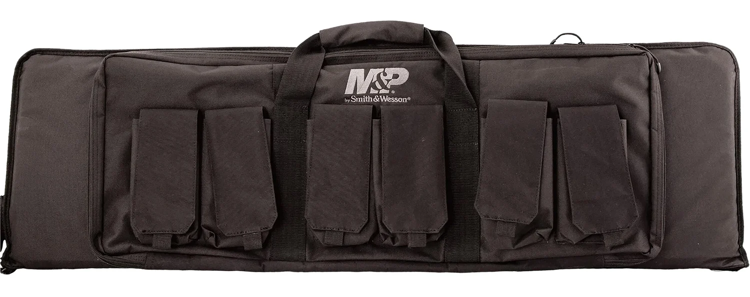 M&P Accessories 110025 Pro Tac Gun Case 42" Black Nylon w/ Full Length External Pocket & 6 Magazine Pouches