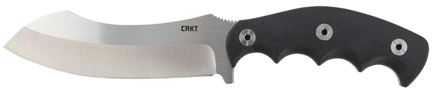 CRKT 2866 Catchall 5.51" Fixed Sheepsfoot Plain Brushed Satin 8Cr13MoV SS Blade/Black GRN w/Rubber Overlay Handle Includes Sheath