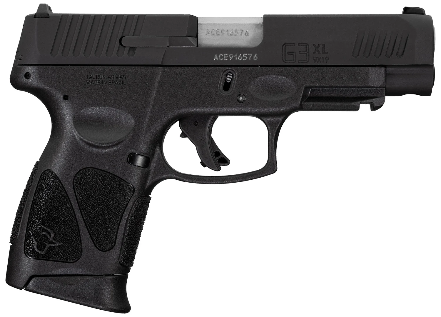 Taurus 1G3XLSR9041 G3XL Compact Frame 9mm Luger 12+1 4" Matte Stainless Steel Barrel, Matte Black Tenifer Serrated Steel Slide, Black Polymer Frame w/Picatinny Rail, Black Polymer Grip, Right Hand