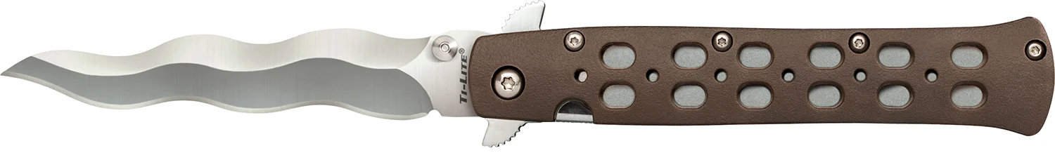 Cold Steel CS-26SK4 Ti-Lite 4" Folding Plain Kris AUS 10A Steel Blade/Flat Dark Earth Griv-Ex Handle