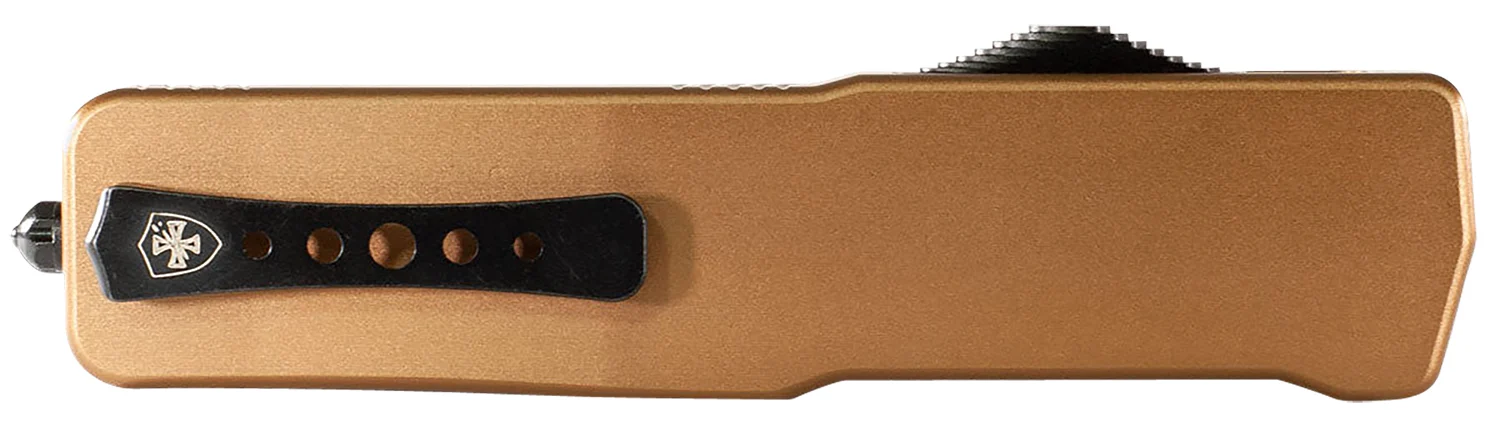 Templar Knife LAAB221 Premium LW Large 3.50" OTF Tanto Plain Black Oxide Stonewashed Powdered D2 Steel Blade, 5.25" Bronze Anodized Aluminum Handle