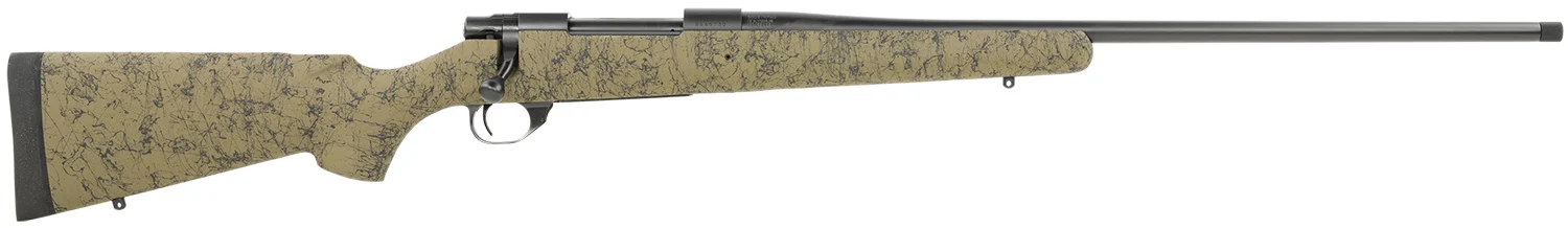 Howa HHS43333 M1500 HS Precision 300 Win Mag 3+1 24" Blued Threaded Barrel/Rec, Green with Black Webbed HS Precision Stock