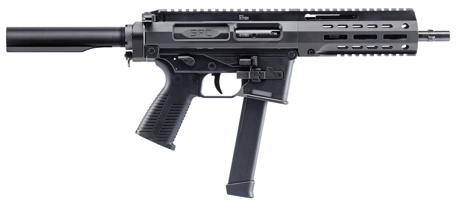 B&T Firearms 500003AB SPC9 9mm Luger 33+1 9.10", Black, Buffer Tube Stock, Polymer Grip (OEM Mag)