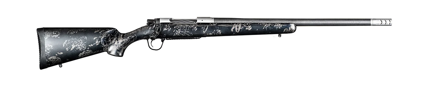 Christensen Arms 8010631600 Ridgeline FFT TI 6.8 Western 3+1 20" Carbon Fiber Threaded Barrel, Stainless Titanium Rec, Black with Gray Accents Stock