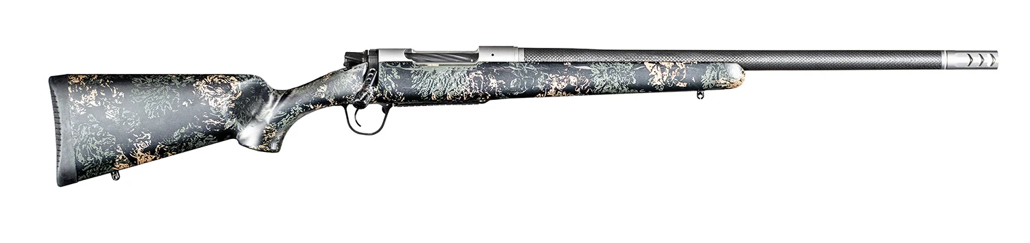 Christensen Arms 8010632200 Ridgeline FFT 7mm PRC 3+1 22" Carbon Fiber/Threaded Barrel, Burnt Bronze Cerakote Rec, Green with Black/Tan Accents Stock