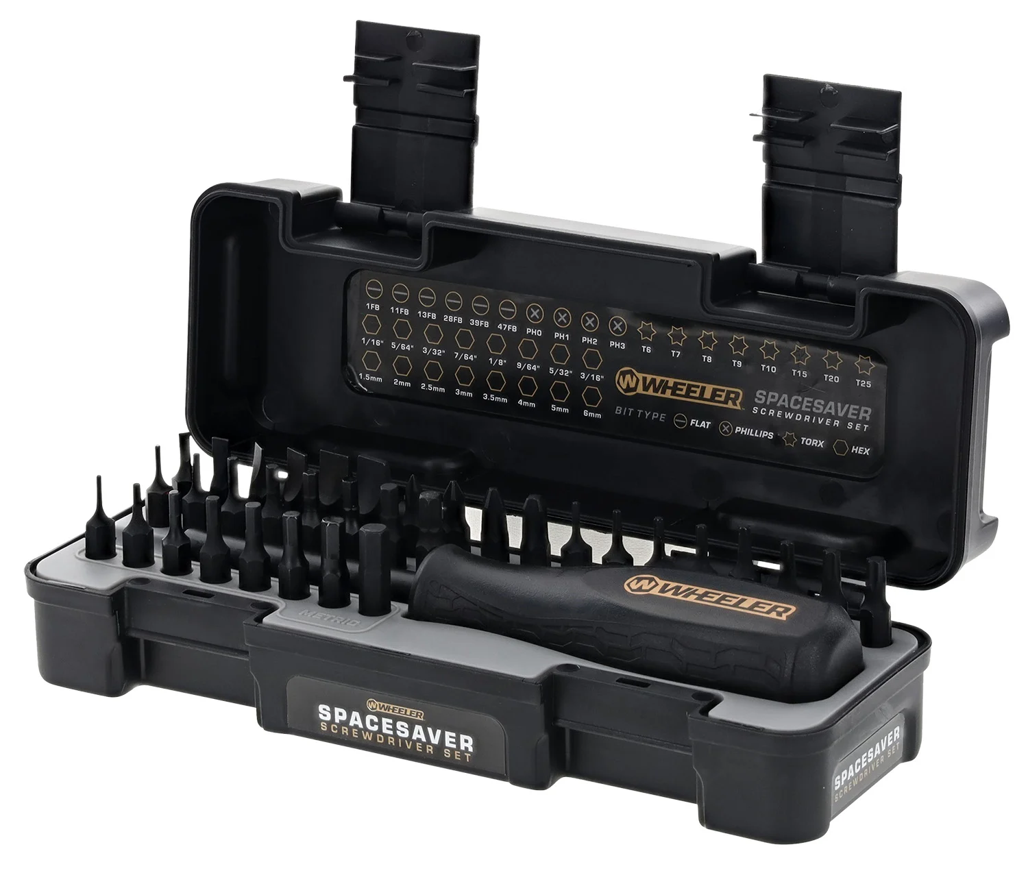 Wheeler 4001005 SpaceSaver Screwdriver Set Black 36 Pieces
