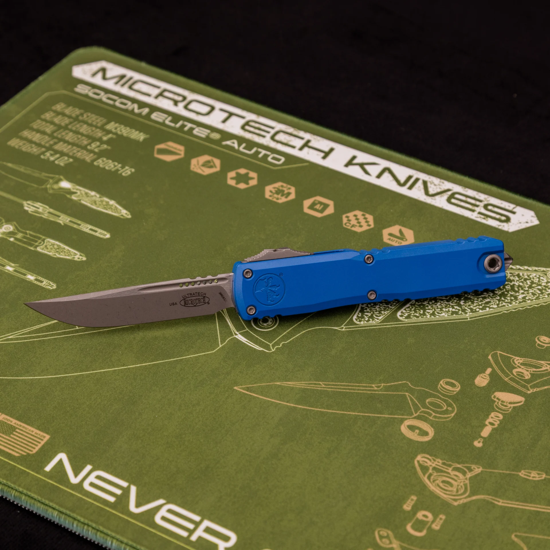 Microtech Ultratech Gen III ZBP S/E Apocalyptic Standard Blue (1121-10APBL)
