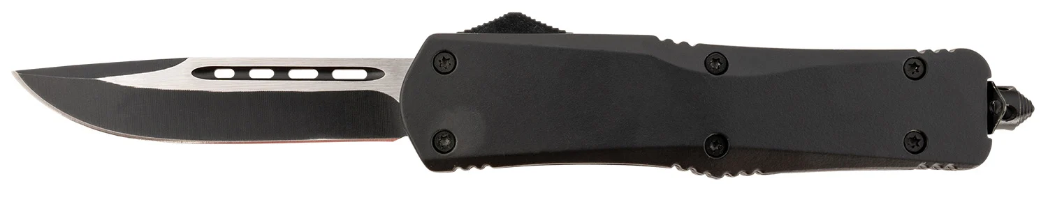 Steel River Knives T624BDP Spartan 3.75" Drop Point Black/Silver 440C SS Blade 5.5" Black Aluminum Zinc Alloy Handle