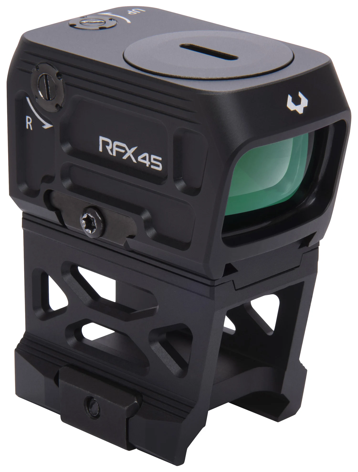 Viridian 9810052 RFX45 Pro Black Anodized 1 x 24 mm x 15.5 mm 5 MOA Green Dot ACRO/RMR/Glock MOS/Picatinny Mounts