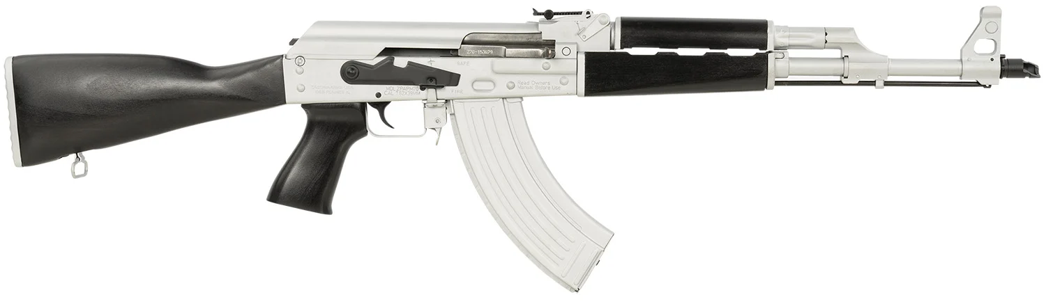 Zastava Arms Usa ZR7762CSB ZPAPM70 7.62x39mm 30+1 16.30" Black Chrome Lined Steel Barrel, Silver Receiver, Black Polymer Handguard, Fixed Dark Walnut Synthetic Stock