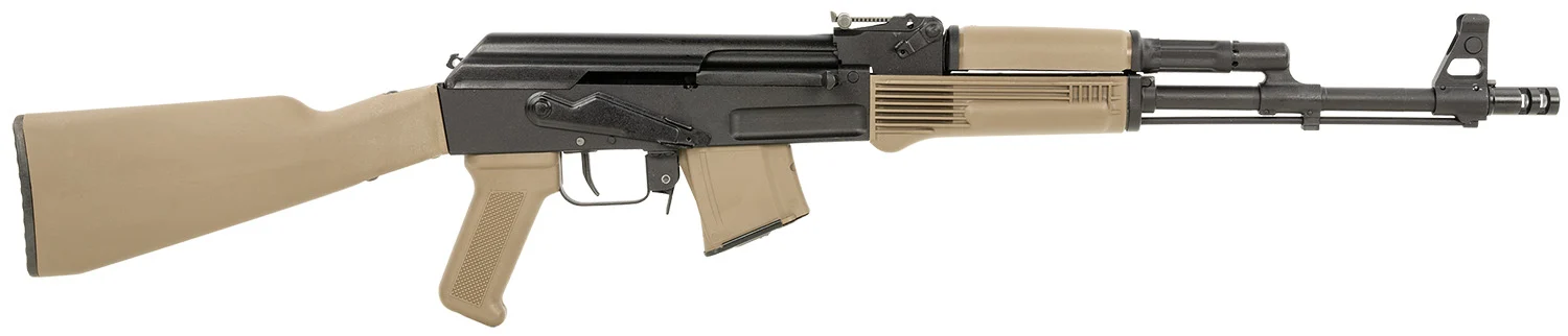 Arsenal SAM7R-62FDEM SAM7R 7.62x39mm 10+1 16.25" Black Chrome Lined Steel Barrel, Black Steel Receiver, Fixed Flat Dark Earth Synthetic Stock & Polymer Grip