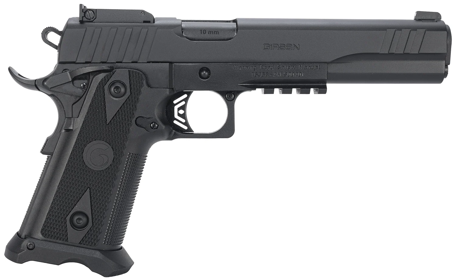 Girsan 395075 Witness2311 10mm Auto 15+1 6" Black Steel Barrel, Black Optic Ready/Serrated Steel Slide, Black Polymer Frame w/Beavertail & Picatinny Rail, Black Checkered Polymer Grip, Ambidextrous