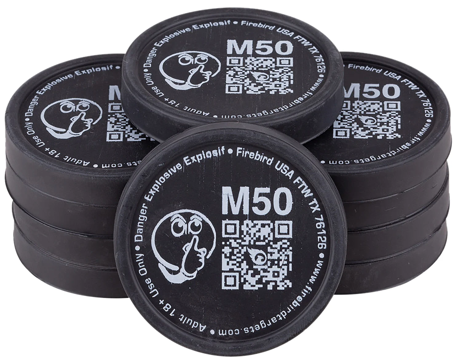 Firebird USA M50 Moderated Moving Trajectory/Static Universal Firearm Low Noise 50mm/ 10 Pack