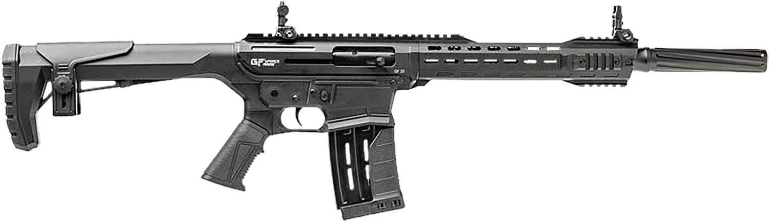 Gforce Arms GF251220 GF25 12 Gauge Semi-Auto 3" 5+1 20" Black Cerakote Spiral Threaded Barrel, Black Cerakote Picatinny Rail Aluminum Receiver, Black Adjustable Synthetic Stock w/Black Rubber Grip