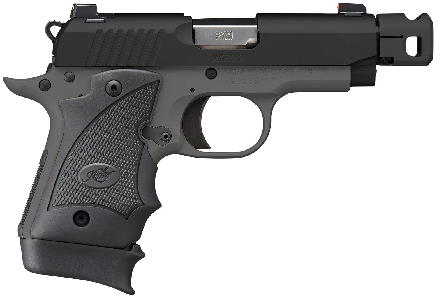 Kimber Mfg.,inc 3300246 Micro 9 MC TP 9mm 7+1 3.65" KimPro Black Stainless Steel Slide KimPro Gray Black Hogue Rubber Wraparound Grip