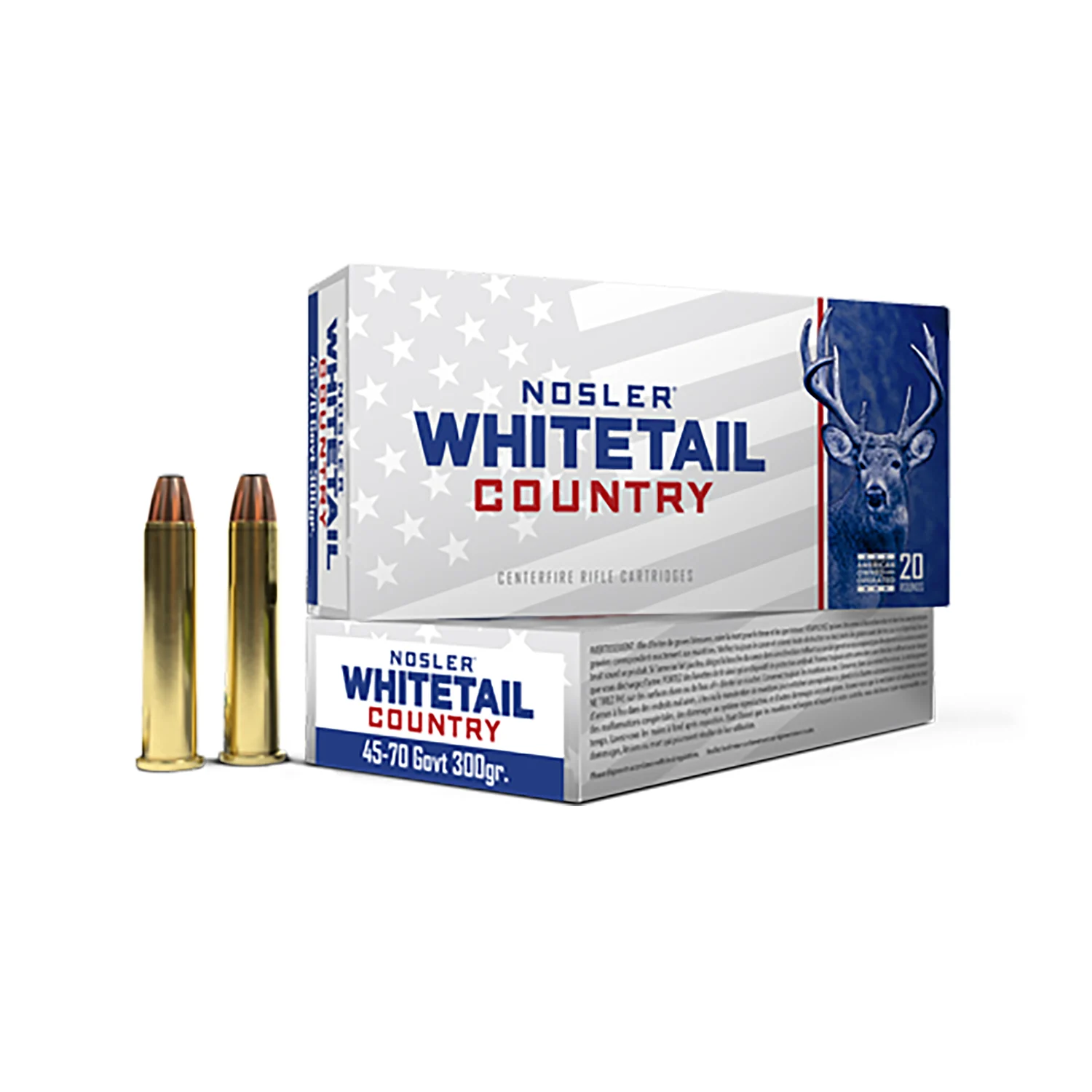 Nosler 40145 Whitetail Country 45-70Gov 300gr 20 Per Box/10 Case