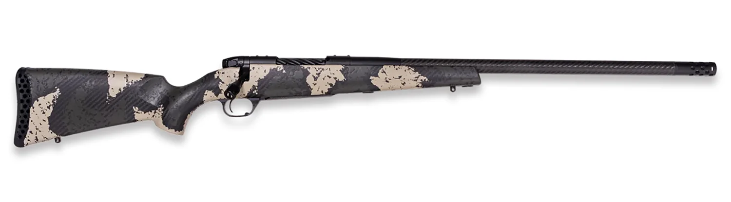 Weatherby MGS01N7MMBR2B Mark V Backcountry Guide 7mm BC BSF Carbon Graphite Black Cerakote/Peak 44 Blacktooth Exposed Carbon Fiber w/ Olive Green/Backpack Sponge Stock