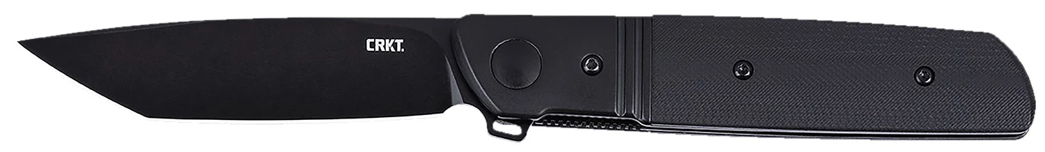 CRKT 5720K Bamboozled 3.31" Folding Tanto Plain Black Oxide D2 Steel Blade, Black G10/SS Handle