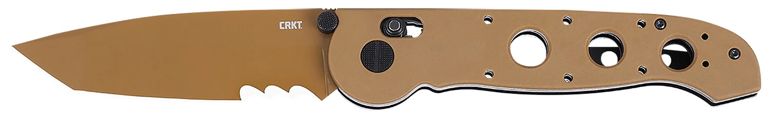 CRKT M16-14XD M16 14XD 3.97" Folding Tanto Part Serrated FDE TiNi 1.4116 SS Blade, FDE G10 Handle