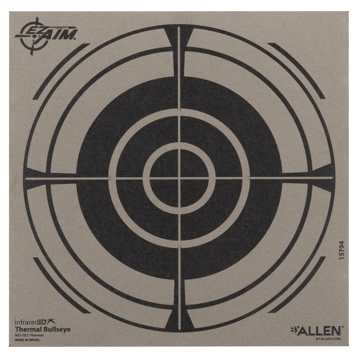 Allen 15794 Thermal Target Bullseye Hanging Paper 8" x 8" Black/Gray