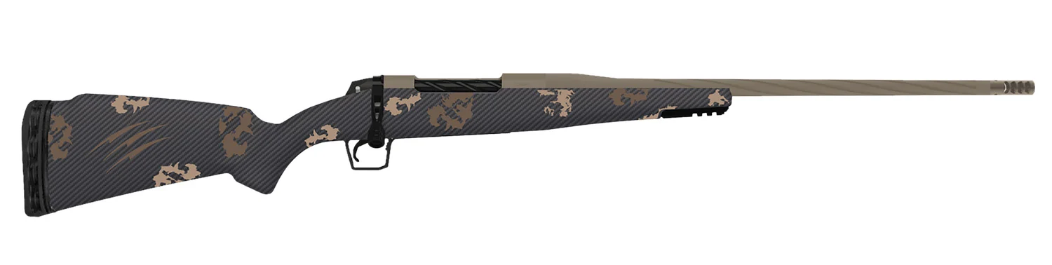 Fierce Firearms TWROG7PRC20BRS Twisted Rogue 7mm PRC 20" Smoked Bronze Cerakote Steel Threaded Barrel, Drilled & Tapped Steel Receiver LR Negative Comb, Sonora Ambush Camo Carbon Fiber Stock
