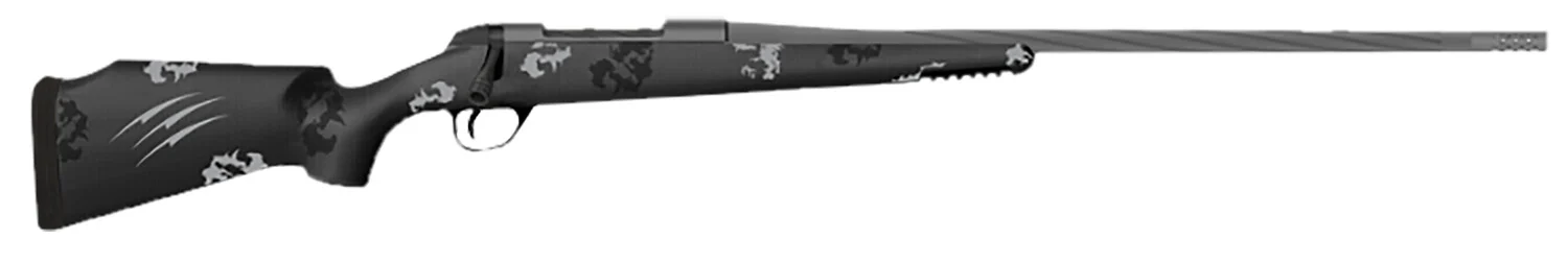 Fierce Firearms TWTROG65PRC20BP Twisted TI Rogue 6.5 PRC 20" Black Cerakote Steel Threaded Barrel, Drilled & Tapped Titanium Receiver, LR Negative Comb Phantom Camo Carbon Fiber Stock
