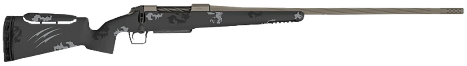 Fierce Firearms FRXP7MMBC20TP Twisted Rival XP 7mm BC 20" Tungsten Cerakote Fluted Threaded Barrel, Drilled & Tapped Stainless Steel Receiver, LR Negative Comb Phantom Camo Carbon Fiber Stock