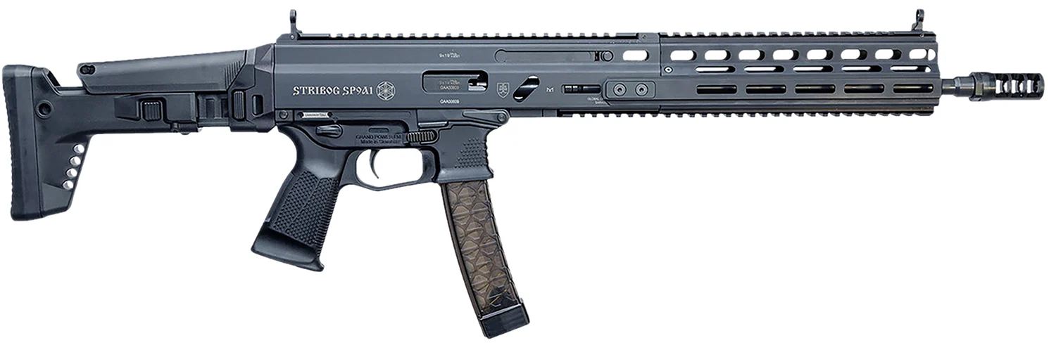 Grand Power 810091157961 Stribog SP9A1 9mm Luger Picatinny Rail, Black Polymer Grip