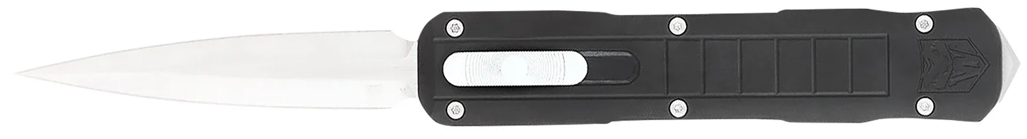 CobraTec Knives CTRPTBLKDAGNS Raptor 3.13" OTF Dagger Plain D2 Steel Blade, 4.50" Black Aluminum Handle